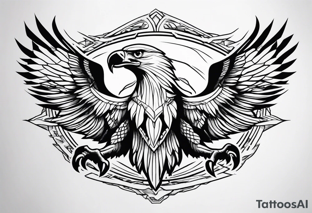 eagle fighting predators tattoo idea