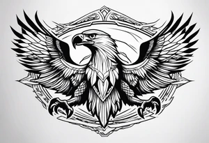 eagle fighting predators tattoo idea