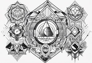 Variety of geometric shapes flash sheet tattoo idea
