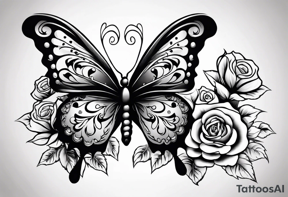 butterfly more with day of the dead tattoo idea