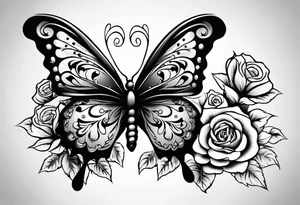 butterfly more with day of the dead tattoo idea