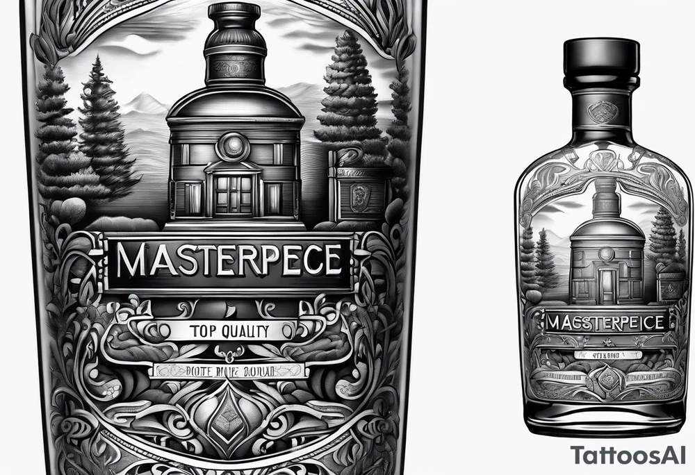 bottle of bourbon with no logo or words on it tattoo idea