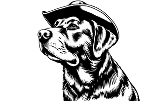 Black Labrador cowboy tattoo idea