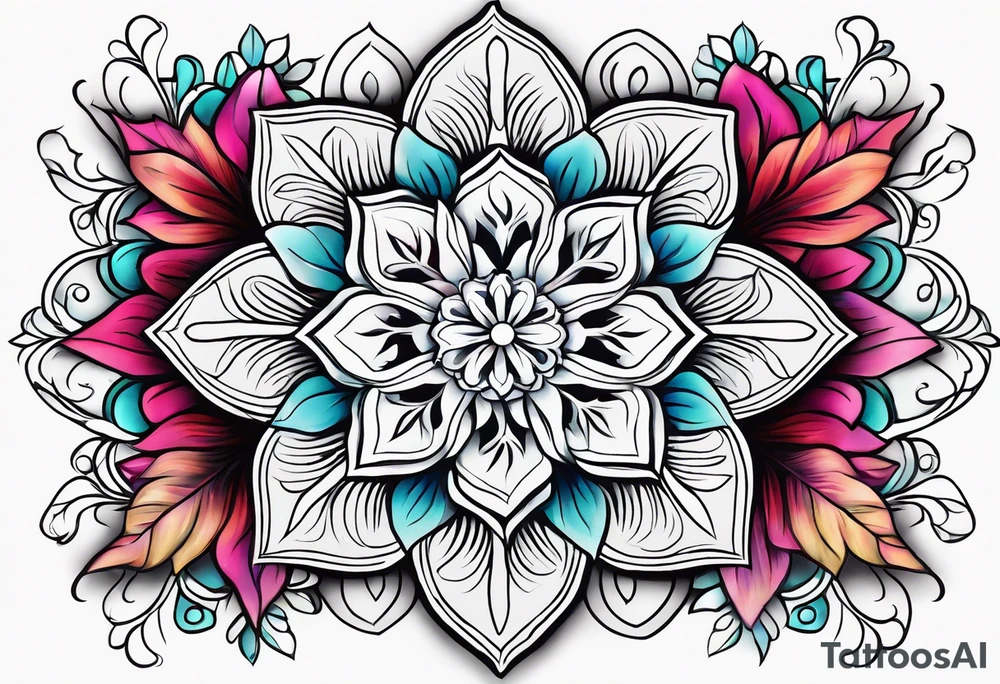 snowflake , flower tattoo idea