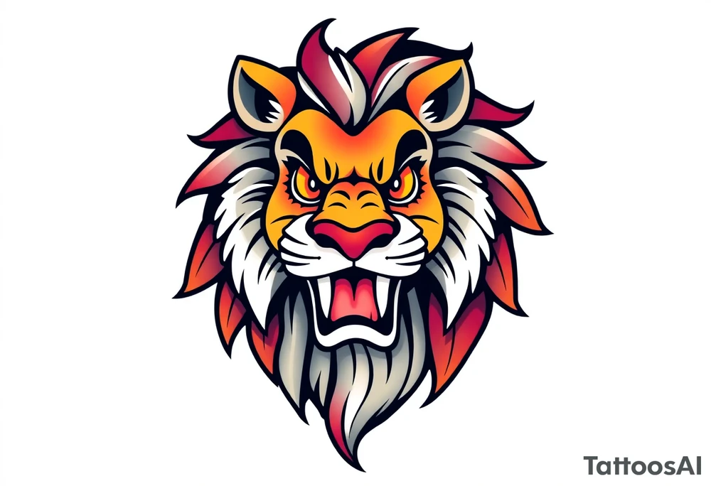 powerful lion tattoo idea