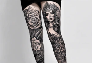 Sleeve full leg tattoo idea