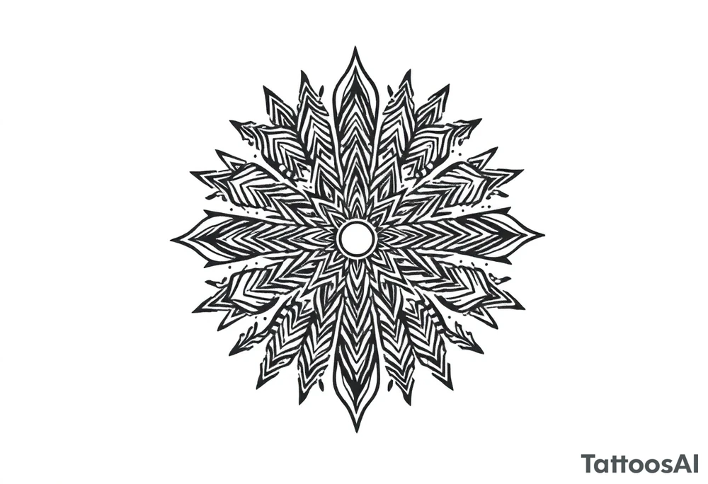 long mytical mandala with ancient rhyme tattoo idea