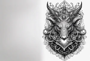 Long tattoo for arm. Lovecraftian creature, protecting a heart. tattoo idea