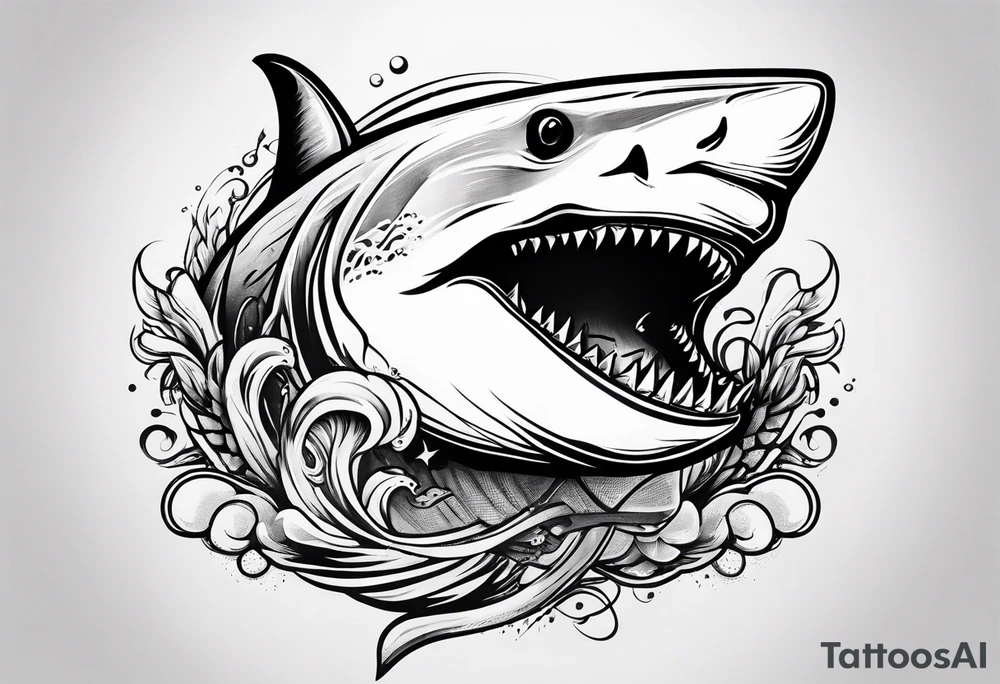 shark head tattoo idea