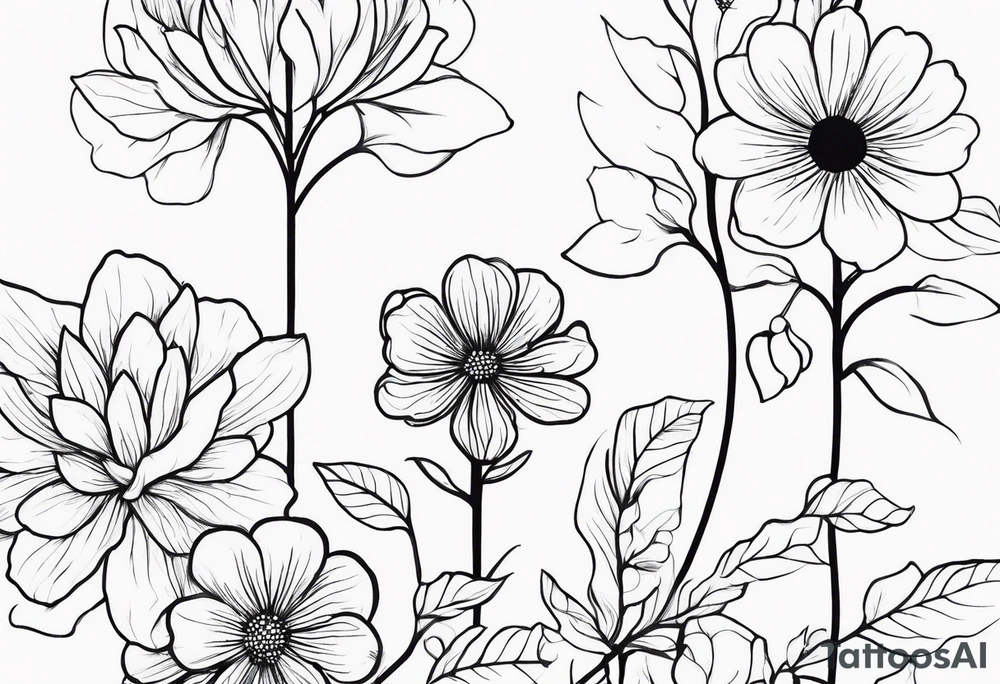 flowers tree tattoo idea