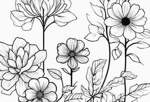 flowers tree tattoo idea