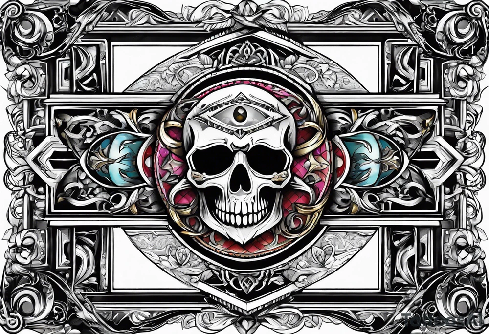 free masonry symbol , rectangle tattoo idea