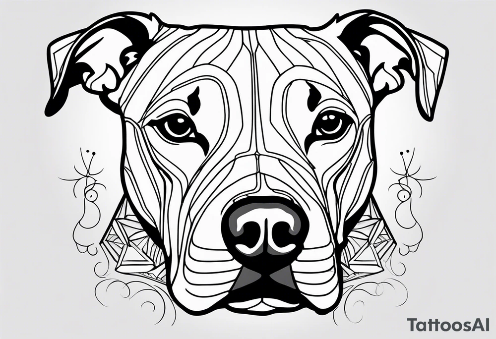 Cookie my pitbull dog outline of ears with her name in cusive at the bottom tattoo idea