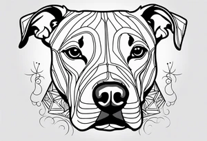 Cookie my pitbull dog outline of ears with her name in cusive at the bottom tattoo idea