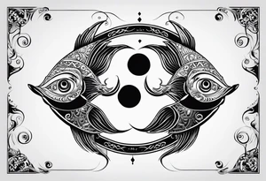 Pisces sign combines with the Aires sign. tattoo idea