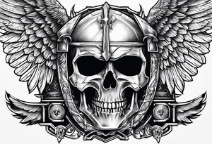 War hammer 40k chest tattoo skull and wings tattoo idea