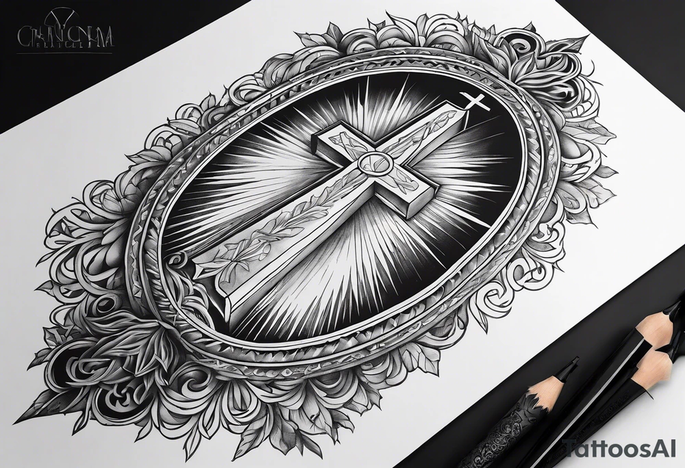 Burning catholic church tattoo idea