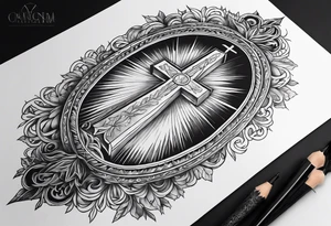 Burning catholic church tattoo idea