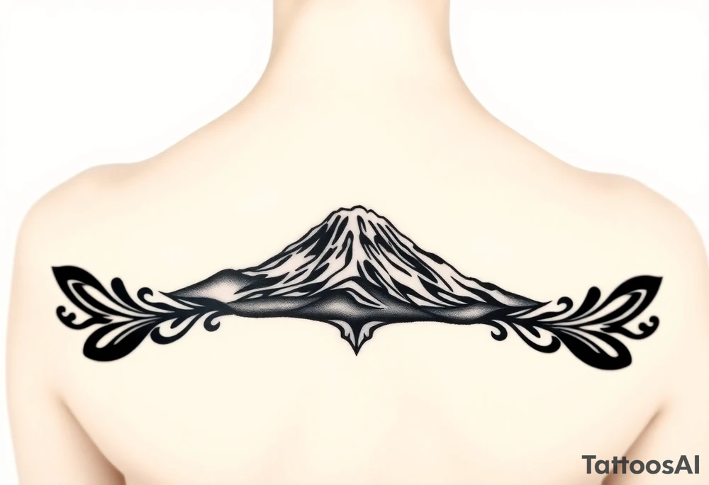Traditional Māori Mt Taranaki chest tattoo tattoo idea