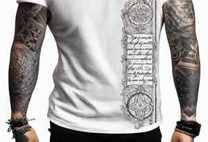 Sleeve with bible verses religious tattoo idea