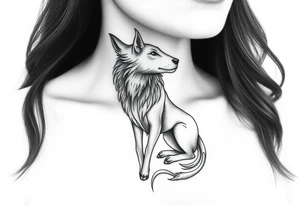 A wolf sheep mystical creature tattoo idea
