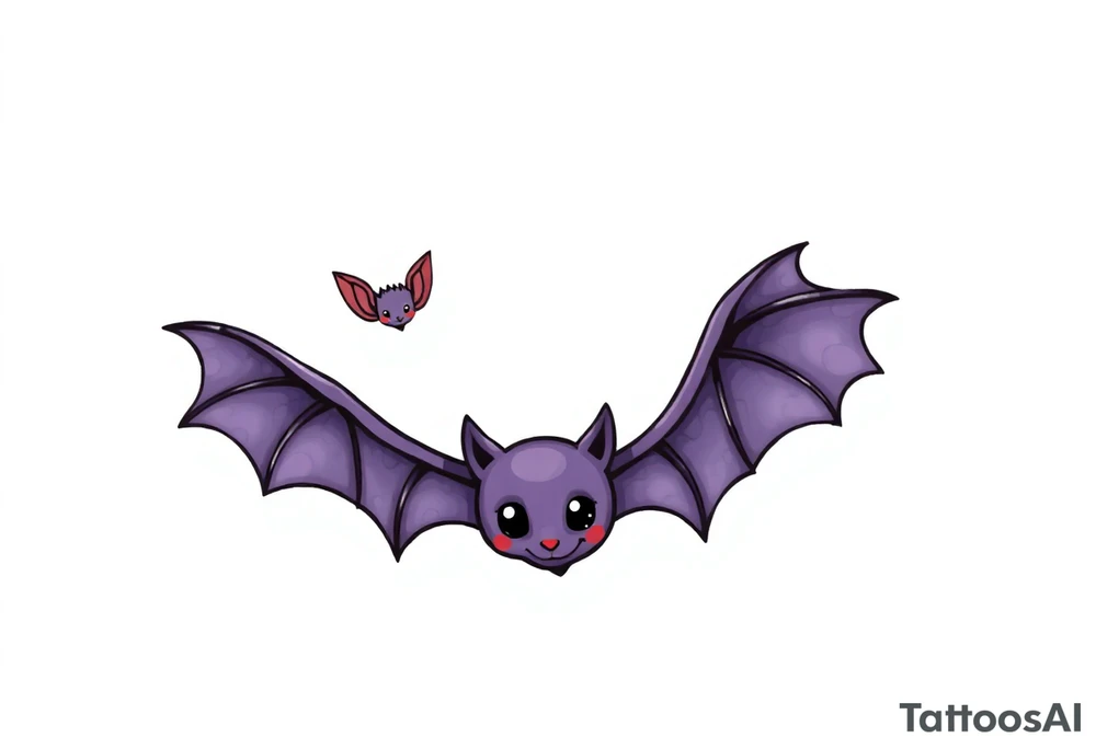 10 Unique cute bats tattoo idea