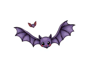 10 Unique cute bats tattoo idea
