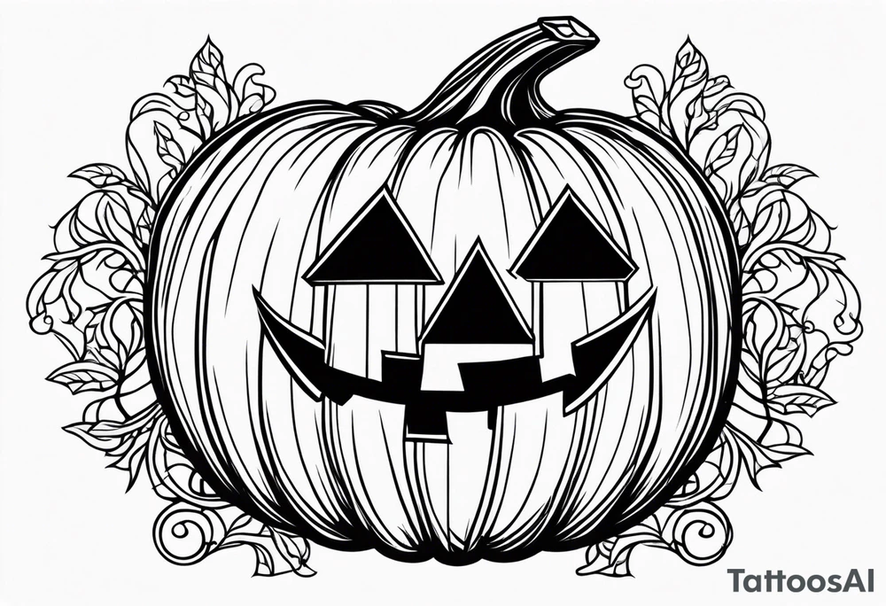 Pumpkin with vines no face tattoo idea
