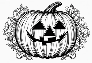 Pumpkin with vines no face tattoo idea