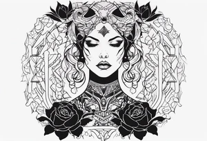 Scary woman tattoo idea