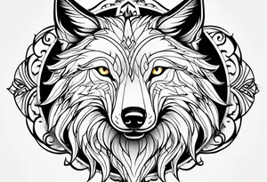 Powerful wolf tattoo idea