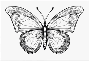 A butterfly mixed with brain tattoo idea