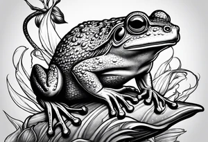 Frog riding rat, battle, illustrative tattoo idea