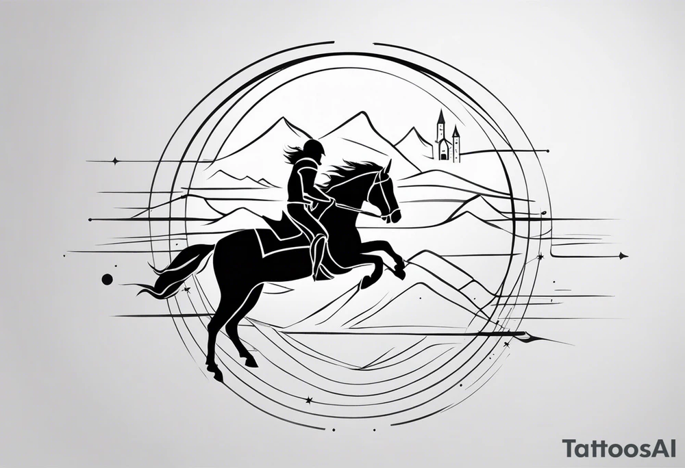 starts with a line then says the word “knight” in the middle and ends with a line at the end tattoo idea