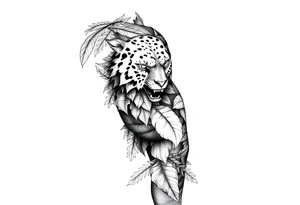 Idea for jungle tattoo to include a piece for my wife and child. tattoo idea