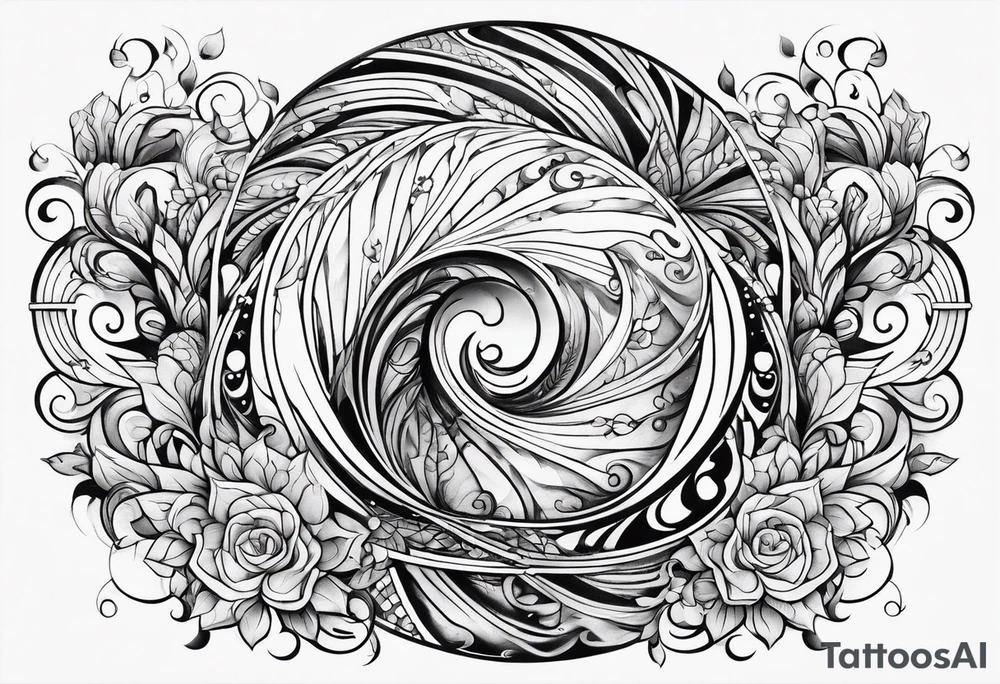 Swirls and whirls from fingers to elbow half sleeve tattoo idea