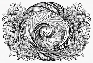 Swirls and whirls from fingers to elbow half sleeve tattoo idea