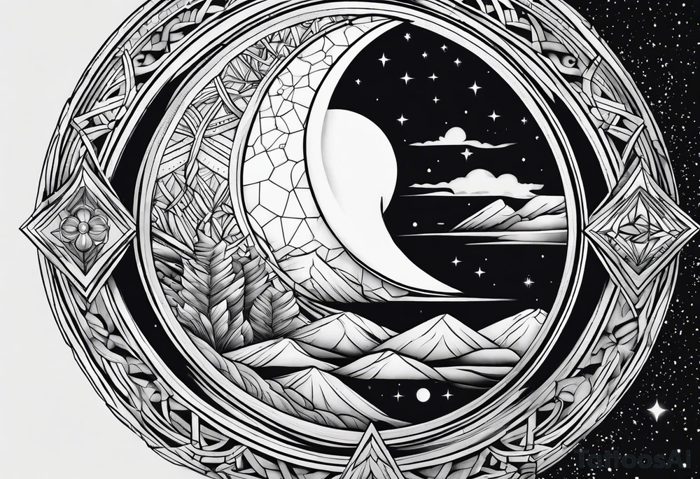 sacred moon tattoo idea