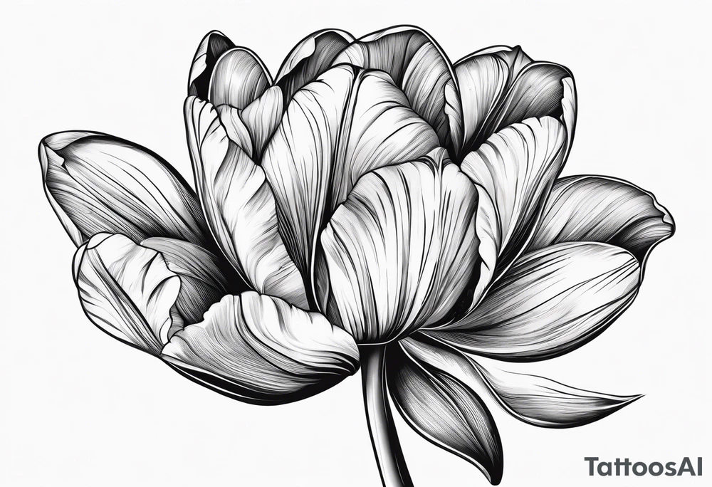 Tulips on finger tattoo idea