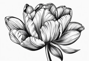 Tulips on finger tattoo idea
