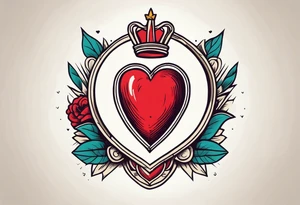 sacred heart vintage traditional tattoo simple sketch old school bold colors with banner tattoo idea