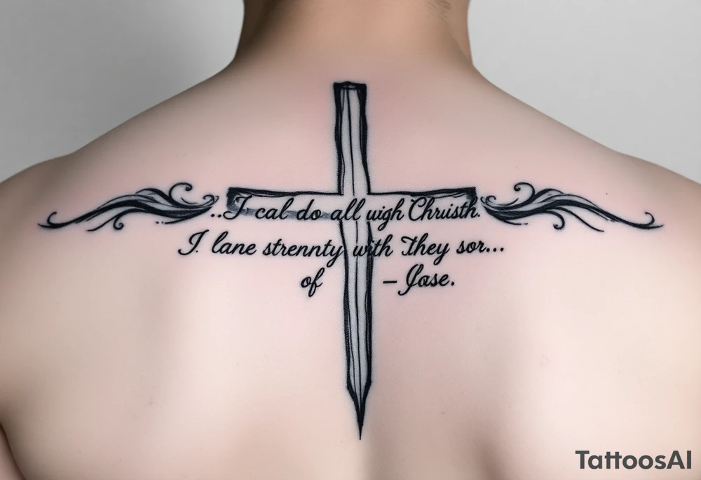 I can do all things through Christ who strengthens me scripture fading from cross tattoo idea