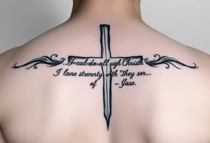 I can do all things through Christ who strengthens me scripture fading from cross tattoo idea