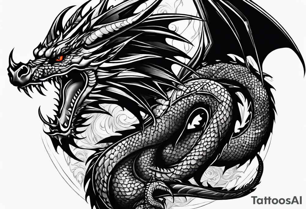 create a dragon tattoo that andrew tate has on his chest. tattoo idea