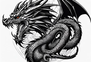 create a dragon tattoo that andrew tate has on his chest. tattoo idea