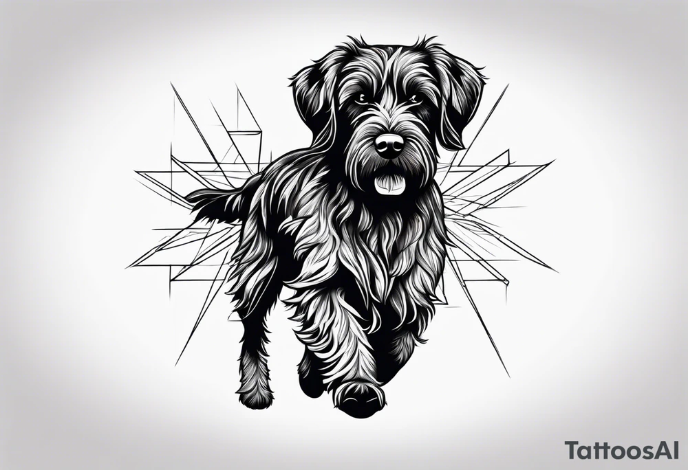 wirehaired pointing griffon full-speed running tattoo idea