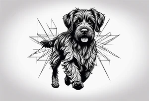 wirehaired pointing griffon full-speed running tattoo idea