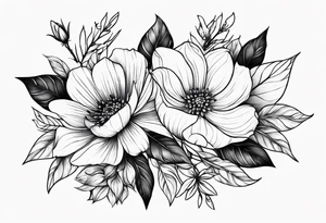 May, December and November Flowers tattoo idea