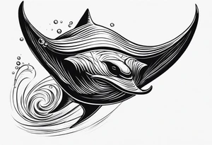 Cite manta ray swimming like flying tattoo idea