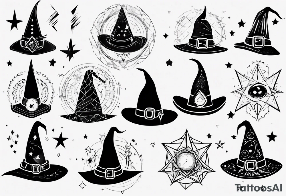 Cute witch hat tattoo idea